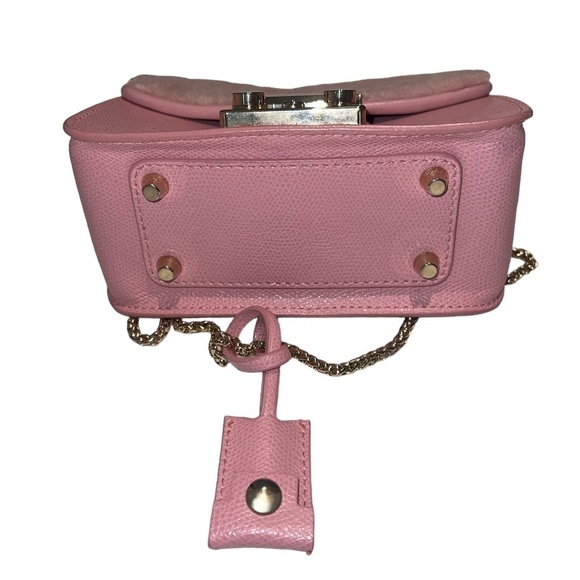 NWOT FURLA Mini Metropolis Faux Fur & Leather Chain Crossbody Bag w/ Key - Picture 9 of 10